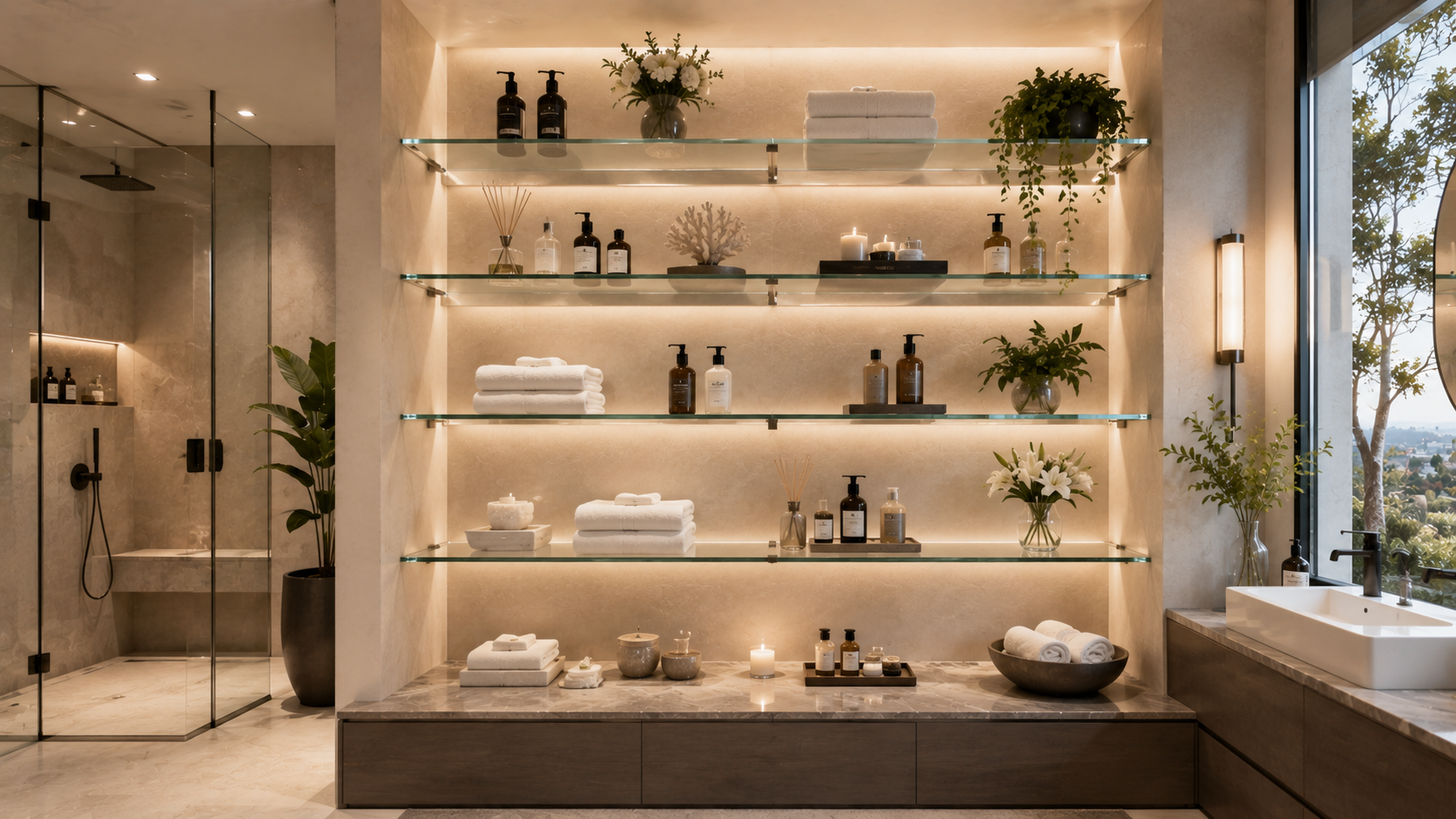 Glass Shelves in Abu Dhabi - glass and aluminium work variety 18