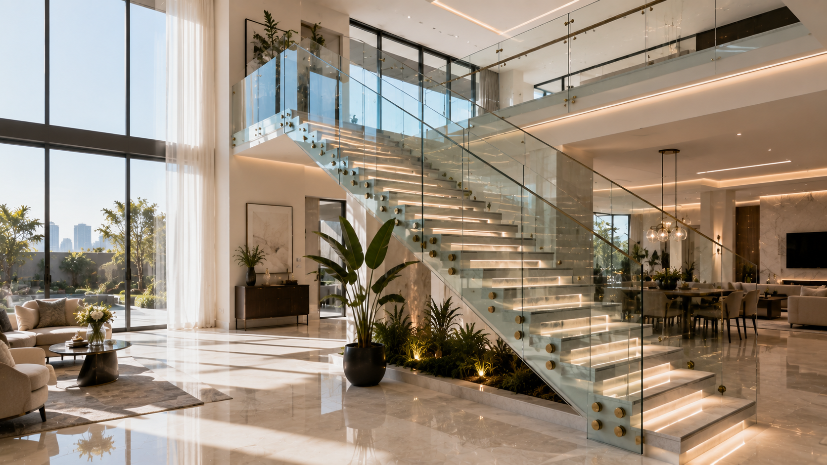 Staircase Glass in Abu Dhabi - glass and aluminium work variety 24
